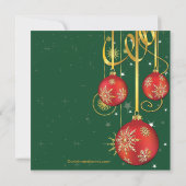 Gold Snowflakes Ornament Holiday Party Uitnodiging (Achterkant)