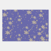 Gold Snowflakes Paars Inpakpapier Vel (Voorkant 2)