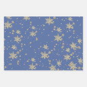 Gold Snowflakes Paars Inpakpapier Vel (Voorkant 3)