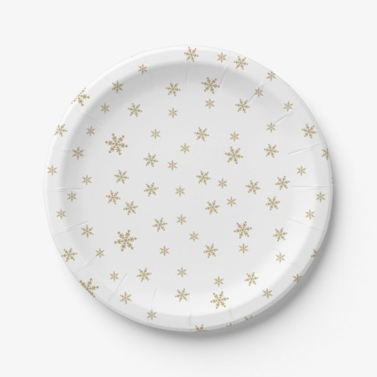 Gold Snowflakes Patroon Papier Bord (Voorkant)
