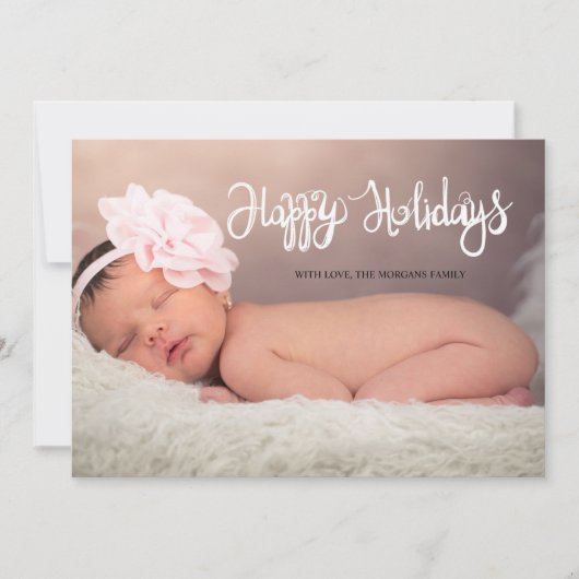 Gold Snowflakes Prettige feestdagen Baby Foto (Voorkant)