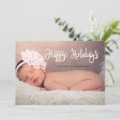 Gold Snowflakes Prettige feestdagen Baby Foto (Staand voorkant)