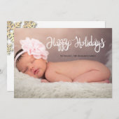 Gold Snowflakes Prettige feestdagen Baby Foto (Voorkant / Achterkant)