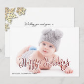 Gold Snowflakes Prettige feestdagen Foto (Voorkant / Achterkant)