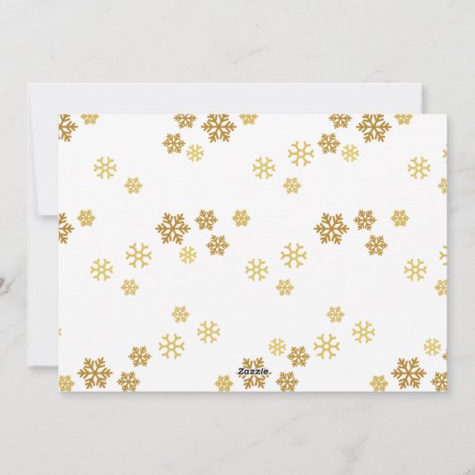 Gold Snowflakes Prettige feestdagen Fotokaart Feestdagenkaart (Achterkant)