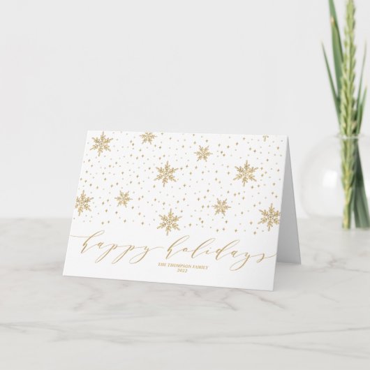 Gold Snowflakes Prettige feestdagen kerstcadeaus (Voorkant)