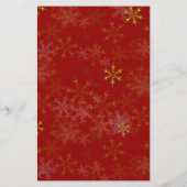 Gold Snowflakes Red Kerstmis menu (Achterkant)