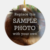 Gold Snowflakes, twee foto's, twee gesneden Keramisch Ornament (Achterkant)