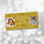 Gold Snowflakes twee horizontale foto's Feestdagenkaart