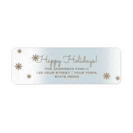 Gold Snowflakes. Vakantievelden retourneren Etiket