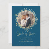Gold Snowflakes Wedding Engagement Round Photo (Voorkant)