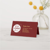 Gold Snowflakes White Bow-kerstboomkaartje Plaatskaartje (Achterkant)