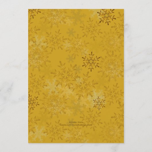 Gold Snowflakes White-kerstmenu Menu (Achterkant)
