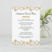 Gold Snowflakes White-kerstmenu Menu (Staand voorkant)