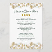 Gold Snowflakes White-kerstmenu Menu (Voorkant)