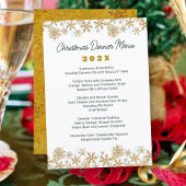 Gold Snowflakes White-kerstmenu Menu