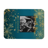 Gold Snowflakes Winter Weddenschap Magnet Magneet (Horizontaal)