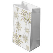 Gold Snowflakes Winter Wedding Gefeliciteerd Klein Cadeauzakje (Achterkant Gekanteld)