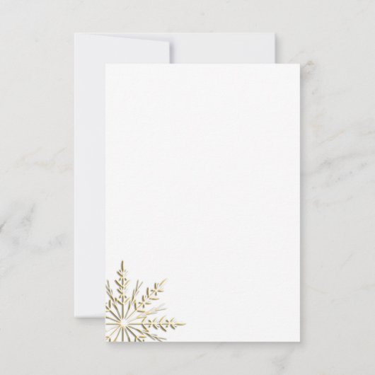 Gold Snowflakes Winter Wedding Save the Date (Achterkant)
