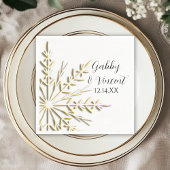 Gold Snowflakes Winter Wedding Servetten