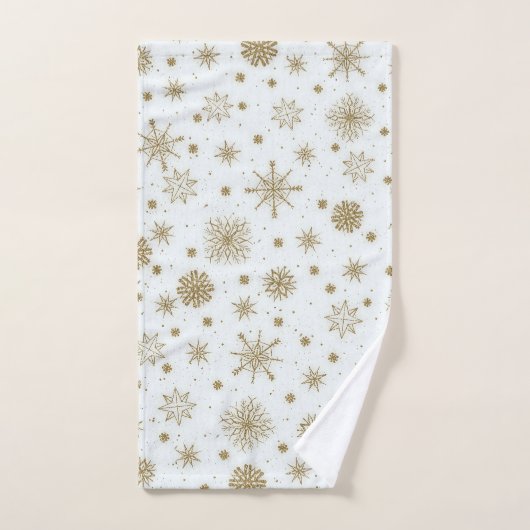 Gold Snowflakes — wit ontwerp Bad Handdoek (Handdoek)