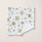 Gold Snowflakes — wit ontwerp Bad Handdoek (Wasdoekje)
