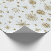 Gold Snowflakes — wit ontwerp Cadeaupapier (Hoek)
