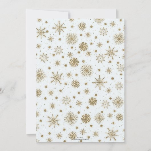 Gold Snowflakes — wit ontwerp Kaart (Achterkant)