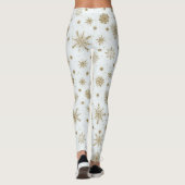 Gold Snowflakes — wit ontwerp Leggings (Achterkant)