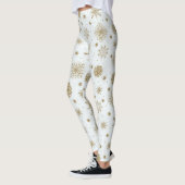 Gold Snowflakes — wit ontwerp Leggings (Links)