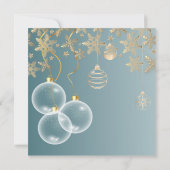 Gold Snowflakes, zogenaamde Balls Corporate Kerstm Kaart (Achterkant)