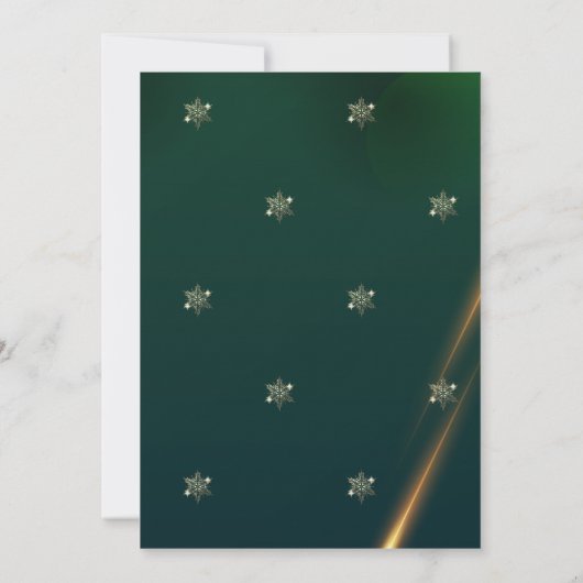 Gold Snowflakes, zogenaamde groene kerst Kaart (Achterkant)