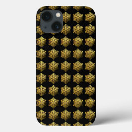 Gold Snowflakes zwarte telefoontas Case-Mate iPhone Case