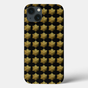 Gold Snowflakes zwarte telefoontas Case-Mate iPhone Case