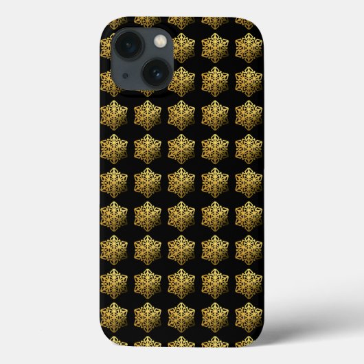 Gold Snowflakes zwarte telefoontas Case-Mate iPhone Case (Achterkant)