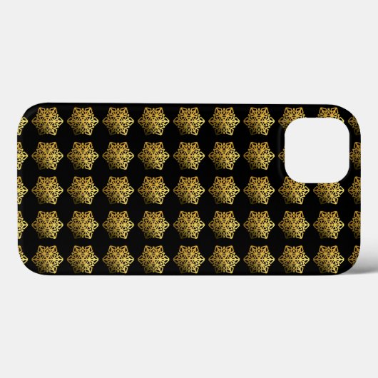 Gold Snowflakes zwarte telefoontas Case-Mate iPhone Case (Achterkant (horizontaal))