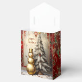 Gold Snowman Christmas Tree Holiday Favor Box Bedankdoosjes (Geopend)