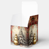 Gold Snowman Christmas Tree Holiday Favor Box Bedankdoosjes (Geopend)