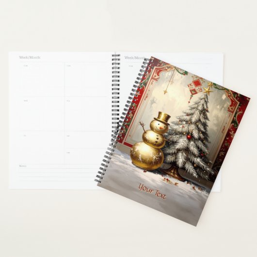 Gold Snowman Christmas Tree Holiday Planner (Display)