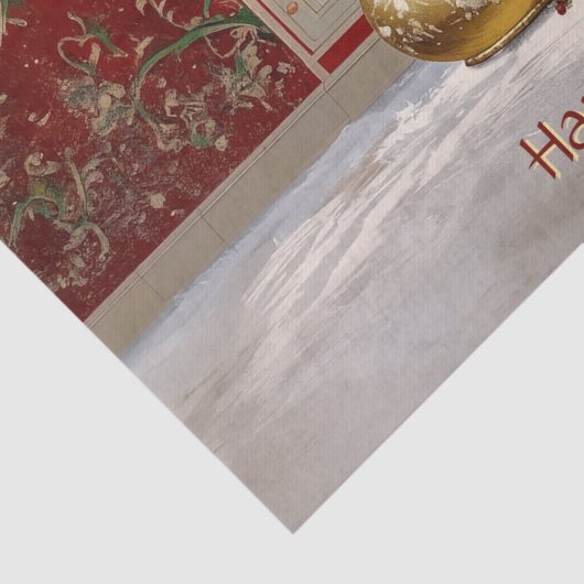 Gold Snowman Christmas Tree Holiday Tissuepapier (Detail)