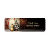 Gold Snowman Christmas Tree Return Address Label (Voorkant)