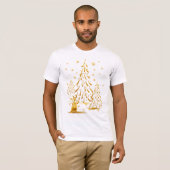 Gold Snowman en Shirt met kerstbomen (Voorkant volledig)