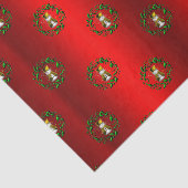 Gold Snowman in Wreaths Red Tissuepapier (Detail)