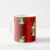 Gold Snowman op Red Koffiemok (Voorkant links)