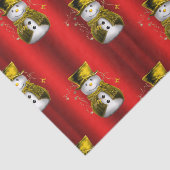 Gold Snowman op Red Tissuepapier (Detail)