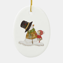 Gold Snowman-Ornament Keramisch Ornament