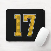 Gold Soccer Pattern Number 17 Jersey Player Unifor Muismat (Met muis)