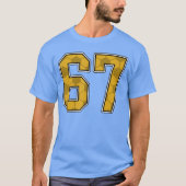 Gold Soccer Pattern Number 67 Jersey Player Unifor T-shirt (Voorkant)
