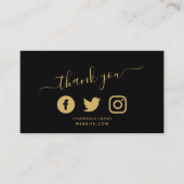 Gold Social media icons QR-code bedankt voor korti Informatiekaartje (Voorkant)