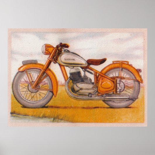  Gold Socovel-motorfiets afdrukken Poster (Voorkant)